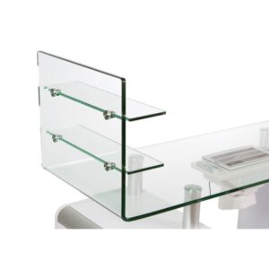 manicure table glass shelves