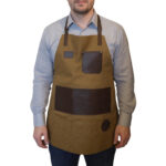 image cutting apron brown leather pocket round 4 ws 1