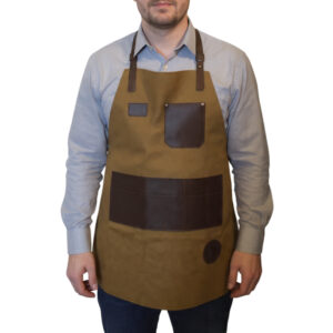 image cutting apron brown leather pocket round 4 ws 1