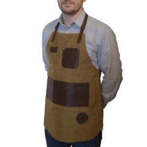 image cutting apron brown leather pocket round 4 ws 2