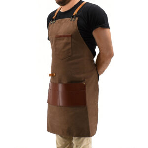 image cutting apron brown leather pocket round 4 ws 3
