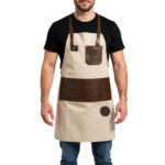 image cutting apron gray leather pocket round 3 ws 1
