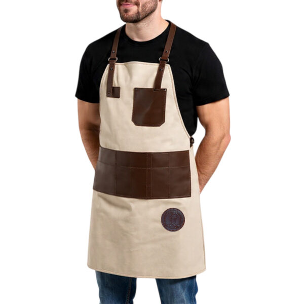 image cutting apron gray leather pocket round 3 ws 2